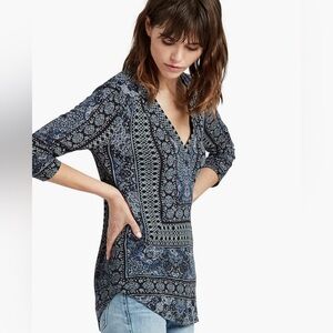 Lucky Brand Paisley Print Long-Sleeved Knit Top, Size S, EUC